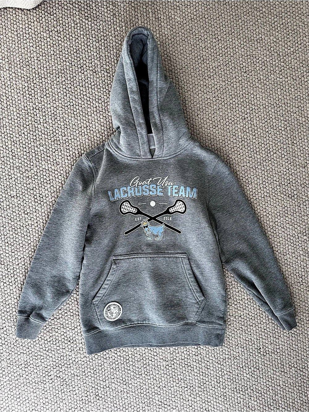 Goat USA Lacrosse Team Hooded Sweatshirt Gray Hoodie